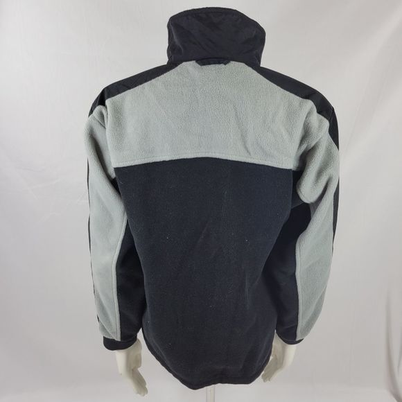 Columbia Women's Size Small Full Zip gray black Fuzzy Fleece Jacket Zip pockets - Picture 2 of 7